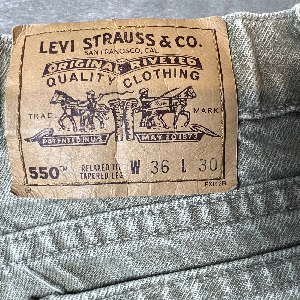 Vintage Levi's 550 Jeans Men 36x30 Orange Tab Gray Relaxed Fit Tapered Leg 90s